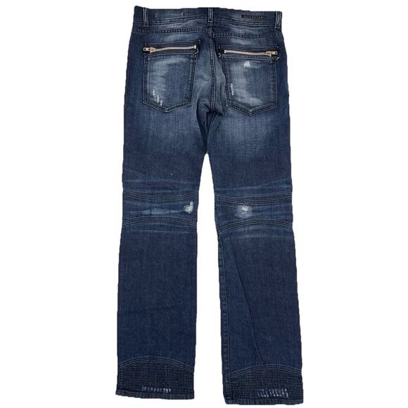 ROCK STAR Men's Sushi Distressed Button Fly Cotton Blend Jeans Size 34” X 33” - Picture 5 of 10